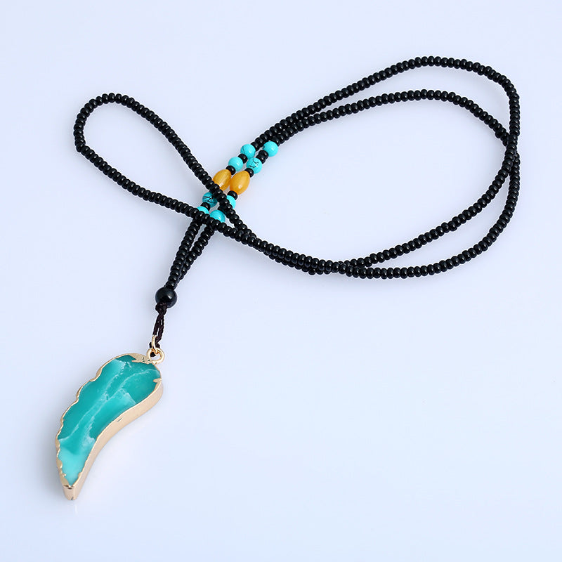 Wholesale National style natural turquoise necklace